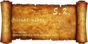 Siroki Kitti névjegykártya