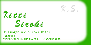 kitti siroki business card